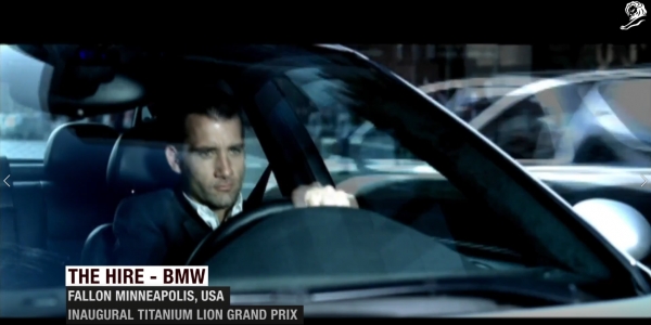2003년 티타늄 라이언즈 그랑프리를 수상한 BMW 통합 캠페인 '더 하이어'. ⓒCannes Lions