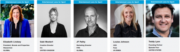 (왼쪽부터) 엘리자베스 린지, 가비 모스터트, JF 패시, 루이스 존슨, 테디 린. ⓒCannes Lions