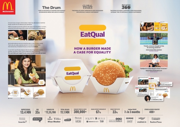 맥도날드(MCDONALD'S) 'EATQUAL'. ⓒDDB MUDRA, Mumbai