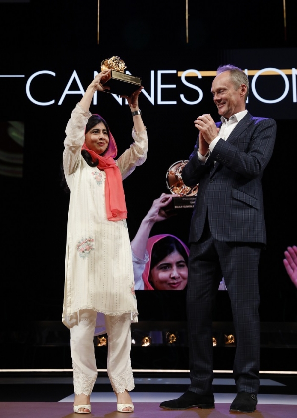 말랄라 유사프자이(Malala Yousafzai) 칸 라이언즈 2022 라이언하트 수상자. ⓒCannes Lions