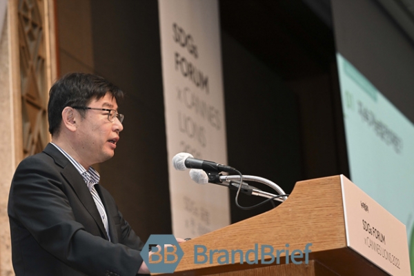 21일 SDGs 포럼 X 칸 라이언즈 2022에서 조현수 환경부 녹색전환정책과장이 발표하는 모습. ⓒ강민석 기자