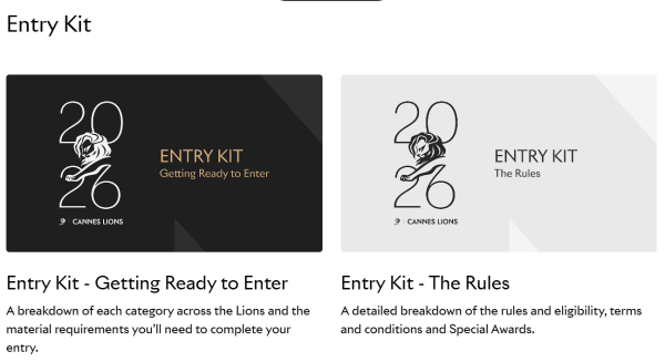 2026년 칸라이언즈 출품안내문. ⓒCANNES LIONS