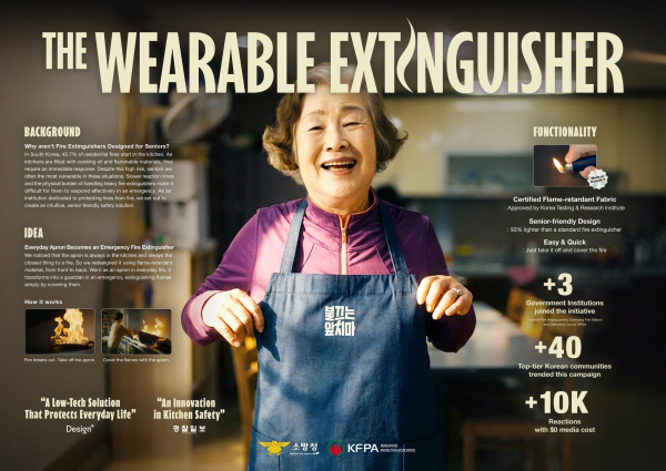 '불끄는 앞치마(THE WEARABLE EXTINGUISHER)' 캠페인. ⓒ스파이크스 아시아