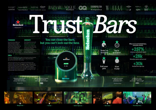 '하이네켄 트러스트 바(HEINEKEN TRUST BARS)' 캠페인. ⓒ스파이크스 아시아